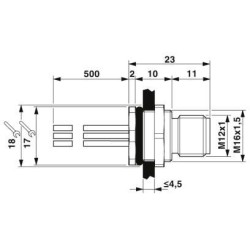 M12 8 Pole Panel Mount MALE with 50cm wiring