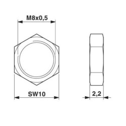 Flat nut - SACC-E-MU-M 8 - 1504071 Flat nut - SACC-E-MU-M 8 - 1504071