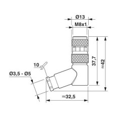 M8 3-pole Angle Female Connector (1407582)