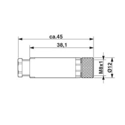 M8 3-pole Straight Female Connector (1506888)