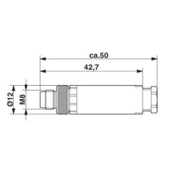 M8 3-pole Straight Male Connector (1501252)