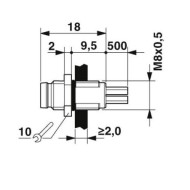 M8 3-poles Panel Mount Male with 50cm wiring (1500334) M8 3-poles Panel Mount Male with 50cm wiring (1500334)