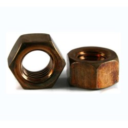 Burndy Hex Nut, 1/2 inch-13, Silicon Bronze Grade 8fine Hex Nuts