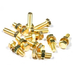 DIN933 DIN931 Allen Bolts Brass Hex Head Bolts Assembled with DIN934 Hex Nut and DIN125 Flat Washer DIN933 DIN931 Allen Bolts Brass Hex Head Bolts Assembled with DIN934 Hex Nut and DIN125 Flat Washer