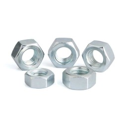 Zinc Plated Carbon M8 Steel UNC Hex Steel Nuts 10Pcs