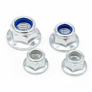 Nylon Insert Lock Nut - Flange - 1/4-20, M4, M12 - Left Hand Thread - Socoje - Galvanized Steel - 1pc Nylon Insert Lock Nut - Flange - 1/4-20, M4, M12 - Left Hand Thread - Socoje - Galvanized Steel - 1pc
