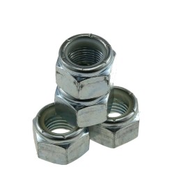 Hex Lock Nut - M5 - Left Hand Thread - DIN 985 - Stainless Steel (Inox) Insert - Self Locking - Zinc Plated - Flat 34 Hex Lock Nut - M5 - Left Hand Thread - DIN 985 - Stainless Steel (Inox) Insert - Self Locking - Zinc Plated - Flat 34