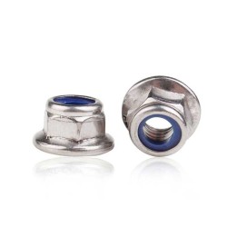flange nylon inserted lock nut flange nut whit nylon stainless steel 304 flange nylon inserted lock nut flange nut whit nylon stainless steel 304