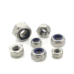 M10 DIN985 carbon steel  nylon insert stainless steel 304 316  8.8 Hex nylon insert nut M10 DIN985 carbon steel  nylon insert stainless steel 304 316  8.8 Hex nylon insert nut
