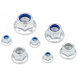 Hex Flange Insert Nylon Lock Nut - M6-M20 - Serrated Flange Hex Flange Insert Nylon Lock Nut - M6-M20 - Serrated Flange