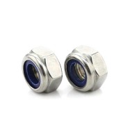 Hex Flange Nylon Insert Lock Nut - DIN 985 - SS316 - Blue/White Ring - M3-M16 Hex Flange Nylon Insert Lock Nut - DIN 985 - SS316 - Blue/White Ring - M3-M16