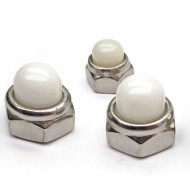 Dome Nut - M5 M6 - Stainless Steel A2 - DIN 986 - Low Profile - Plastic Cover Dome Nut - M5 M6 - Stainless Steel A2 - DIN 986 - Low Profile - Plastic Cover