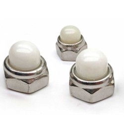 Dome Nut - M5 M6 - Stainless Steel A2 - DIN 986 - Low Profile - Plastic Cover Dome Nut - M5 M6 - Stainless Steel A2 - DIN 986 - Low Profile - Plastic Cover