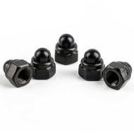 Cap Nuts - Hexagon Domed - DIN 986 - Carbon Steel Grade 4, 8, 10, 12 - 1/4", 5/16", 3/8", 7/16", 3/4", 7/8", 2", 3" - ASTM A194, ASME B18.2.2 - Black Cap Nuts - Hexagon Domed - DIN 986 - Carbon Steel Grade 4, 8, 10, 12 - 1/4", 5/16", 3/8", 7/16", 3/4", 7/8", 2", 3" - ASTM A194, ASME B18.2.2 - Black
