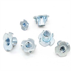 High Quality OEM M3 Tee Blind Timber Wood Insert Nuts 4-prong Zinc-coated Steel T-nuts High Quality OEM M3 Tee Blind Timber Wood Insert Nuts 4-prong Zinc-coated Steel T-nuts