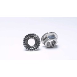 Serrated Flange Hex Lock Nuts 304 Stainless Steel Full Thread Hex Drive Bright Finish M8 M10 Flange Nuts