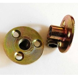 T Steel Nut Yellow Zinc Plated Three Brad Hole Tee Nut