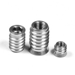 Threaded Inserts And Bolts Size M6 and M8 Table Leg Hardware Hex Socket With Flange Wood Insert Nuts