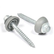 Anti-Cracking Blue-White Zinc Carbon Steel Cutting Tail Hex Wafer Head Wood Screw with Rubber Washer Anti-Cracking Blue-White Zinc Carbon Steel Cutting Tail Hex Wafer Head Wood Screw with Rubber Washer