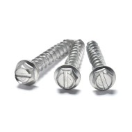 Indented and Slotted Hex Wafer Head Hi-Low Thread Wood Screws - Stainless Steel for Furniture Use Indented and Slotted Hex Wafer Head Hi-Low Thread Wood Screws - Stainless Steel for Furniture Use