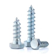 DIN 571 Zinc Plated Self-Tapping Hex Head Lag Wood Screws - 3/8" x 1-1/4" DIN 571 Zinc Plated Self-Tapping Hex Head Lag Wood Screws - 3/8" x 1-1/4"