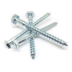 DIN 571 Zinc Plated Self-Tapping Hex Head Lag Wood Screws - 3/8" x 1-1/4" DIN 571 Zinc Plated Self-Tapping Hex Head Lag Wood Screws - 3/8" x 1-1/4"