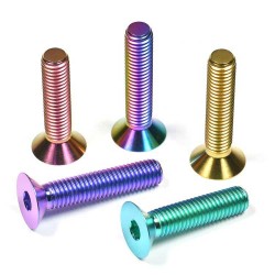 Colorful Anodized Countersunk Head Hexagon Socket Screws - Gr2 Titanium Button Head Machine Screws Colorful Anodized Countersunk Head Hexagon Socket Screws - Gr2 Titanium Button Head Machine Screws