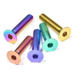Colorful Anodized Countersunk Head Hexagon Socket Screws - Gr2 Titanium Button Head Machine Screws Colorful Anodized Countersunk Head Hexagon Socket Screws - Gr2 Titanium Button Head Machine Screws
