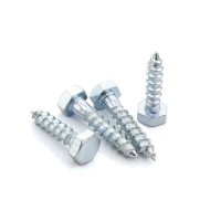 Blue White Zinc Plated DIN 571 Hex Head Lag Screws - 6x40mm for Wood Projects Blue White Zinc Plated DIN 571 Hex Head Lag Screws - 6x40mm for Wood Projects