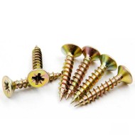 High-Quality Brass Flat Head Trox Drive Chipboard Screws - 28mm for MDF and Chipboard Applications High-Quality Brass Flat Head Trox Drive Chipboard Screws - 28mm for MDF and Chipboard Applications