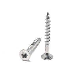 Type 17 Torx Socket Double CSK Wood Screws - Stainless Steel or Zinc Plated with Ribs and Cutting Point