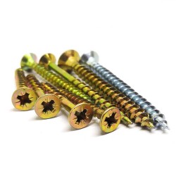 High-Quality Yellow Zinc Plated Wood Screws - 6 Inch for MDF & Chipboard Project High-Quality Yellow Zinc Plated Wood Screws - 6 Inch for MDF & Chipboard Project
