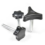 Six Lobe Flower Head Thumb Screws - Steel Plastic M4-M16 Six Lobe Flower Head Thumb Screws - Steel Plastic M4-M16