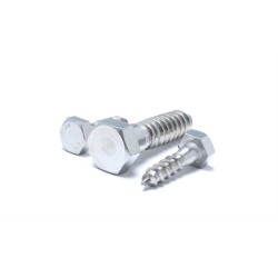 DIN571 Hex Head Wood Screws - M4x25mm / 14x1.5 inch A2/A4 Stainless Steel Deck Screws DIN571 Hex Head Wood Screws - M4x25mm / 14x1.5 inch A2/A4 Stainless Steel Deck Screws