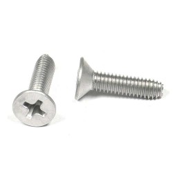 3/8-16 x 2'' Flat Head Phillips Thread-Cutting Screw - Type F, Steel, Zinc Clear, Cross Head