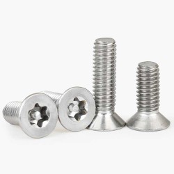 6 Lobe Pin Torx CSK Countersunk Head Tamper-Proof Security Screw - Stainless Steel