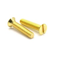 DIN 963 M16 & M18 Fine Thread Slotted Flat Head Machine Screw, Copper Brass DIN 963 M16 & M18 Fine Thread Slotted Flat Head Machine Screw, Copper Brass