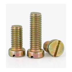 M2.5 x 6 Yellow Zinc-Coated Steel DIN 84A Metric Thread Machine Screw