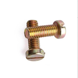 M2.5 x 6 Yellow Zinc-Coated Steel DIN 84A Metric Thread Machine Screw