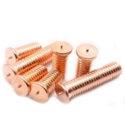 ISO13918 M6/M8/M10 Copper-Plated Steel Capacitor Discharge Weld Stud, 10 Pcs