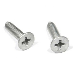 Stainless Steel 304 or Black Oxide Machine Screws - Cross Recessed CSK Head