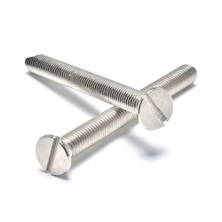 Zinc Plated Stainless Steel DIN 963 Machine Screws - Countersunk Raised Slotted Head - M6