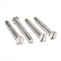 Zinc Plated Stainless Steel DIN 963 Machine Screws - Countersunk Raised Slotted Head - M6