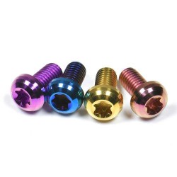 Anodized TA2 Titanium Gr2 Anti-Theft Torx Socket Button Head Machine Screws