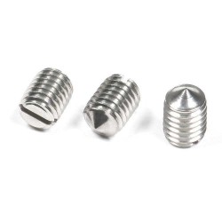 Customized Quick Install Cone Point Slotted Set Screws - Stainless Steel SS304/316, M1-M12 Customized Quick Install Cone Point Slotted Set Screws - Stainless Steel SS304/316, M1-M12