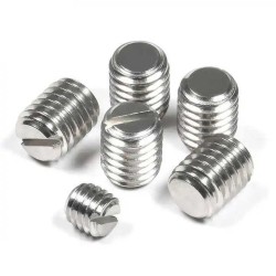 Flat Point Slotted Set Screws - Quick Install, DIN 551, SS304 & 316 Stainless Steel, M1-M20