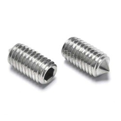 DIN 914 Stainless Steel SS304/316 Hexagon Socket Set Screws - M1.6-M24, Clear Thread, Cone Point DIN 914 Stainless Steel SS304/316 Hexagon Socket Set Screws - M1.6-M24, Clear Thread, Cone Point