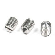 Polished Passivation Stainless Steel 304/316 DIN553 Slotted Set Screw with Cone Point - Metric M3/M4 Polished Passivation Stainless Steel 304/316 DIN553 Slotted Set Screw with Cone Point - Metric M3/M4