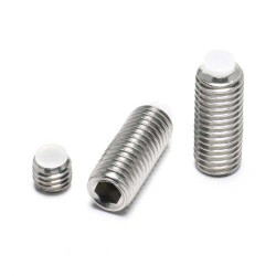 Professional SS304 Hex Socket Set Screws - Hollow Grub, Cylindrical Point, Plastic Tip, Dog Point