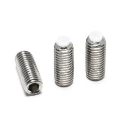 Professional SS304 Hex Socket Set Screws - Hollow Grub, Cylindrical Point, Plastic Tip, Dog Point